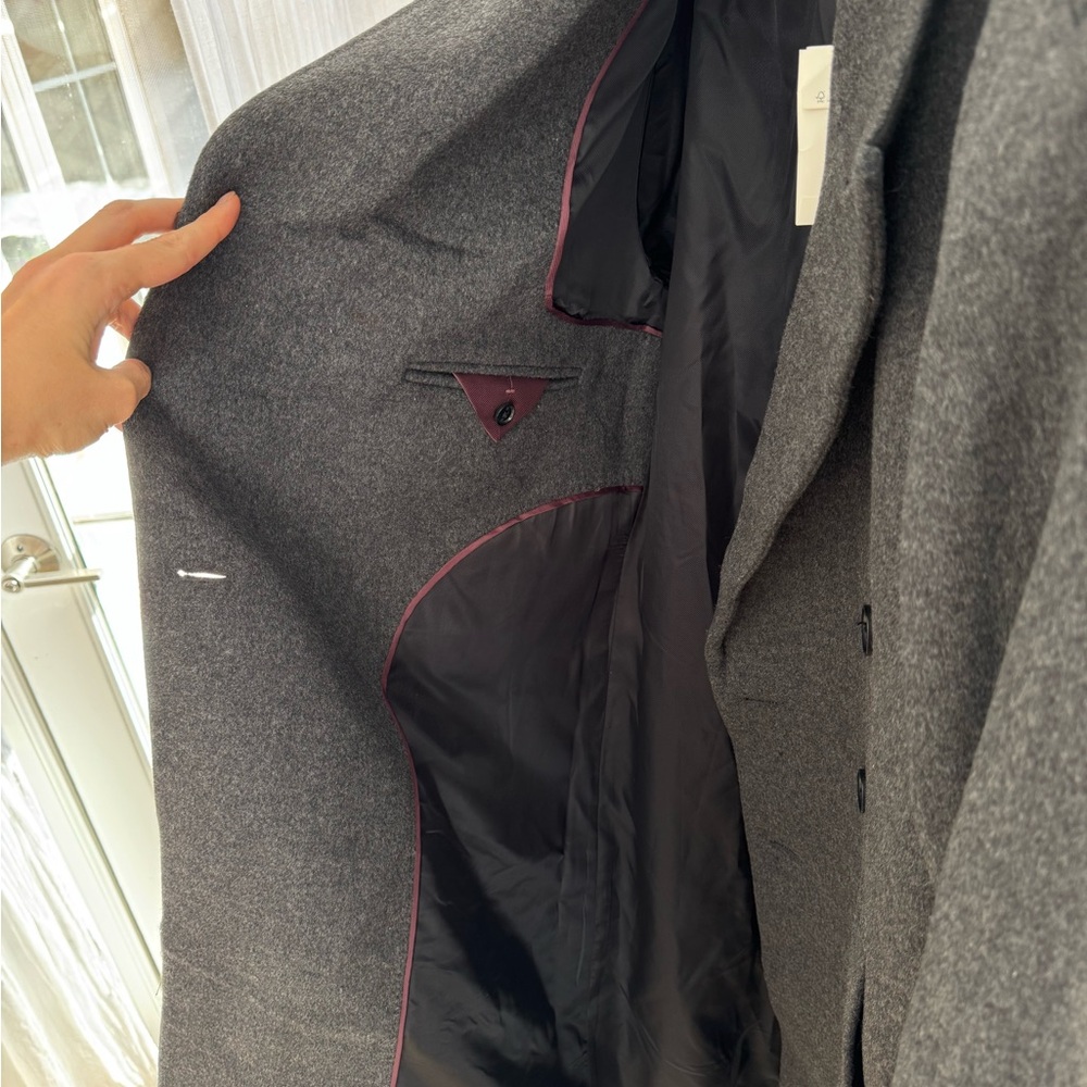 BRAND NEW! Banana Republic Men’s Gray Wool Blend Double Breasted Coat - Picture 6 of 13